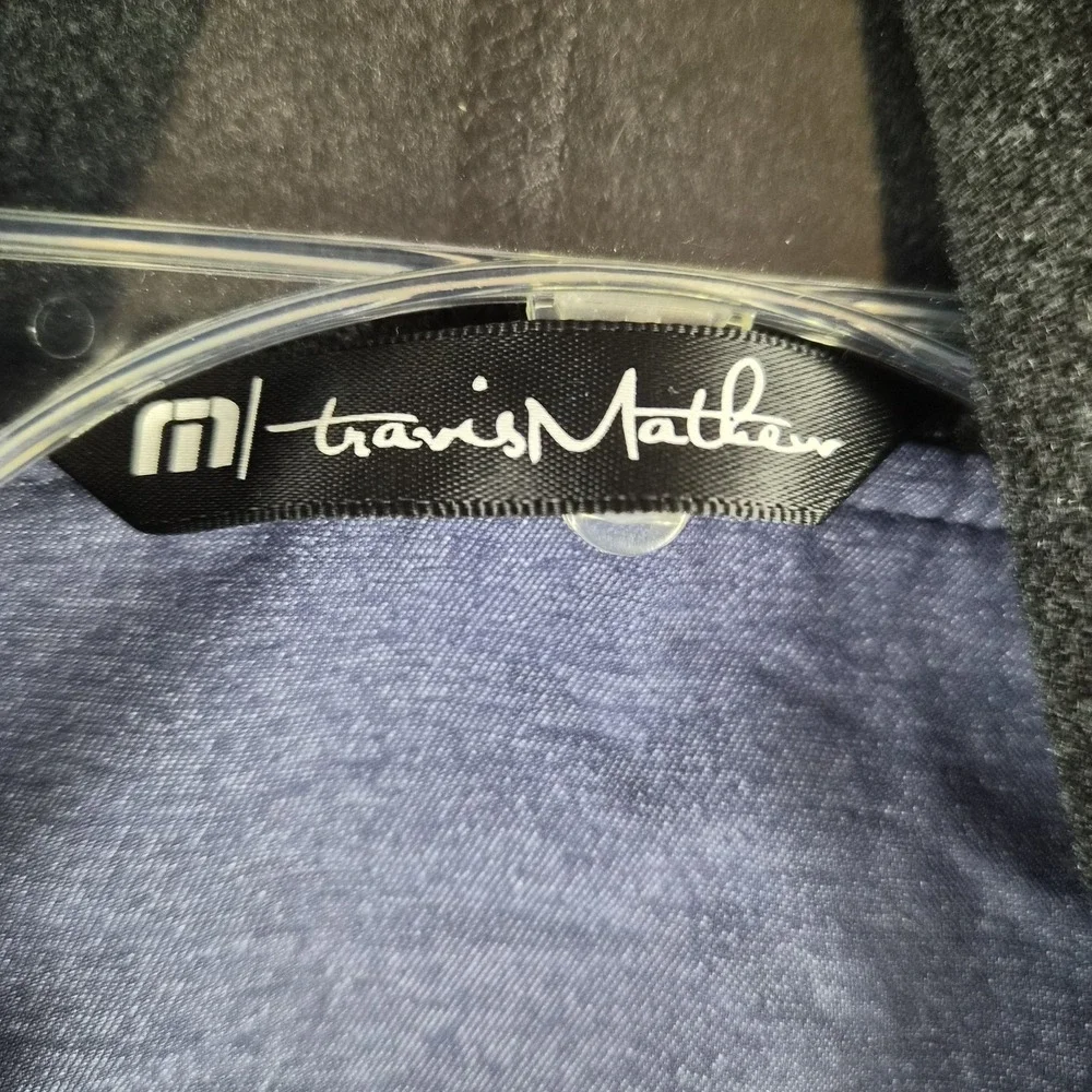 Travis Mathew Performance Jacket Hoodie Mens XL Blue Zip Hybrid Golf Outerwear
